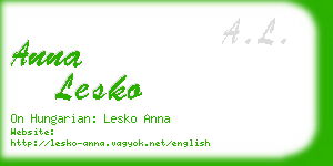 anna lesko business card